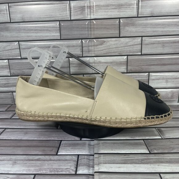 Tory Burch Women's Nappa Leather Color Block Flat Espadrille Flats Size 10 - Picture 1 of 12